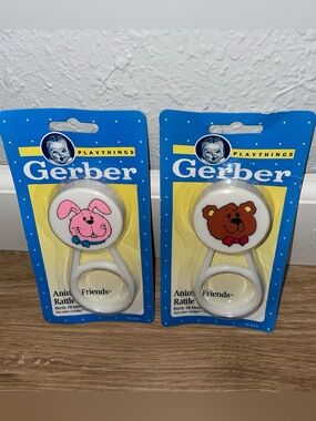 Vintage 1991 Gerber Playthings Animal Friends Rattle NOS